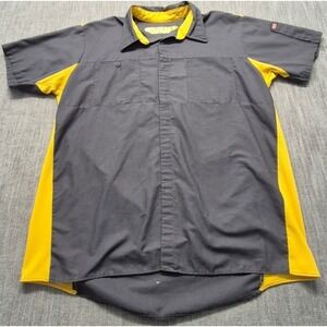Red Kap performance plus work shirt XL gray/yellow oilblok technology pitstop